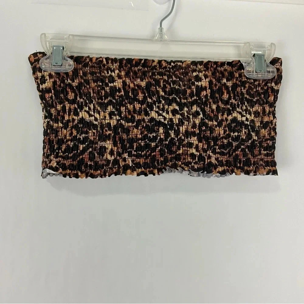 TiniBikini‎ Swimwear Animal Print Strapless Bikini Top